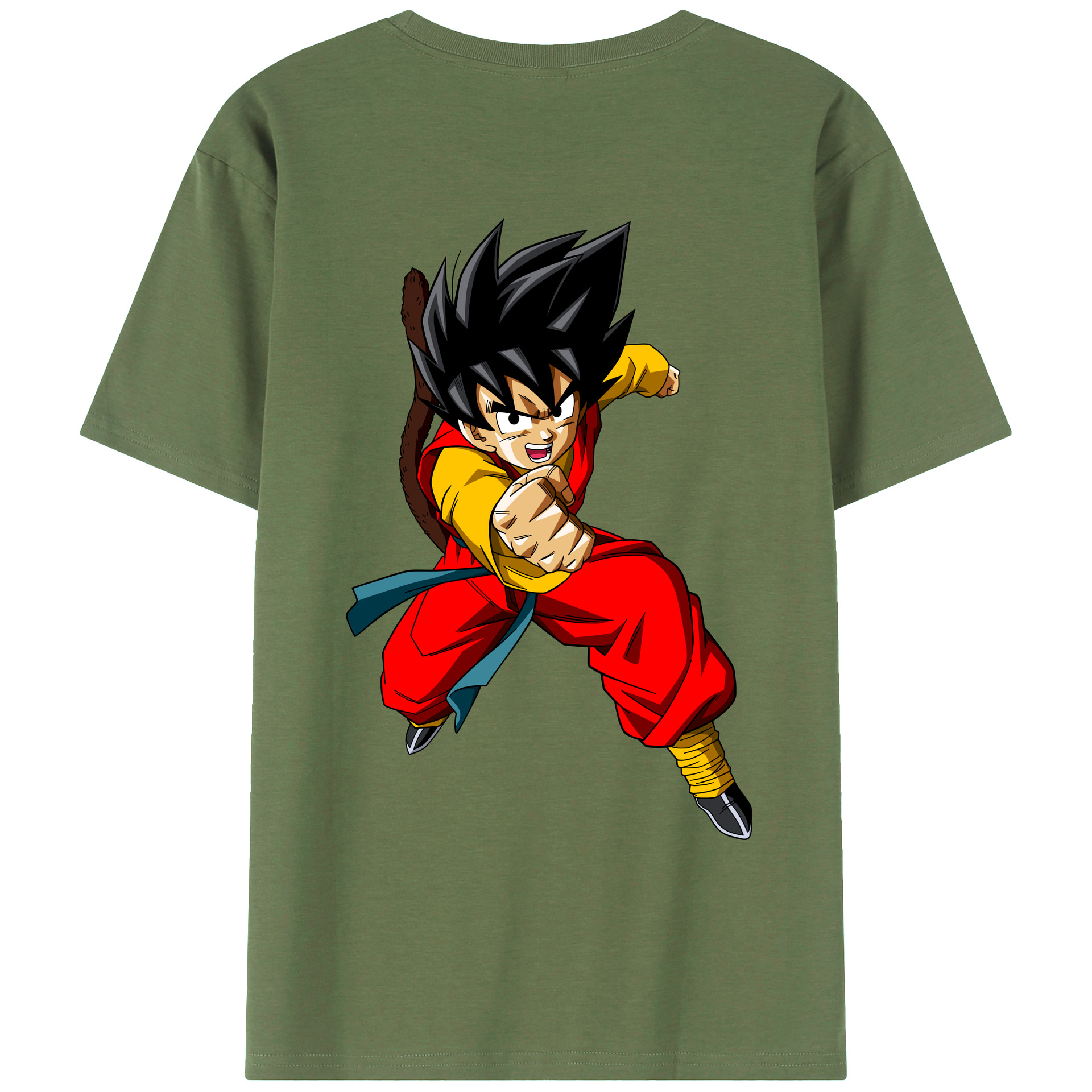 （画像用） ドラゴンボール 孫悟空（そん ごくう）Son Goku カカロット DRAGON BALL Kakarotto 綿100％ メンズ半袖Tシャツ（バックプリント） 通気性